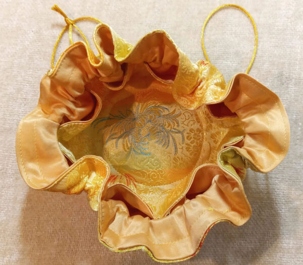 Silk Brocade Bag - Floral Gold